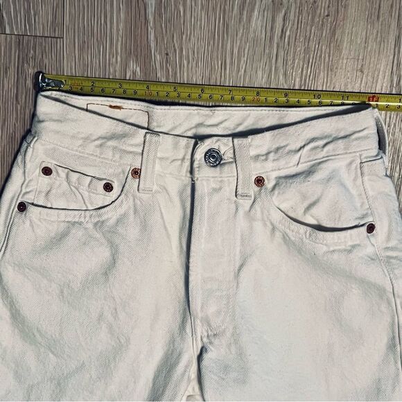 Vintage 90s Levi’s 501 XX USA Jean White Straight Leg Rigid Denim 27 24 x 29 2 - Picture 6 of 12